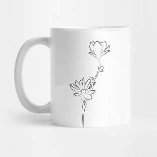 Flower Line Drawing - Modern Magnolia Mug